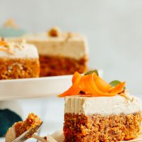 Slice of carrot cake for our mother's day recipes round-up